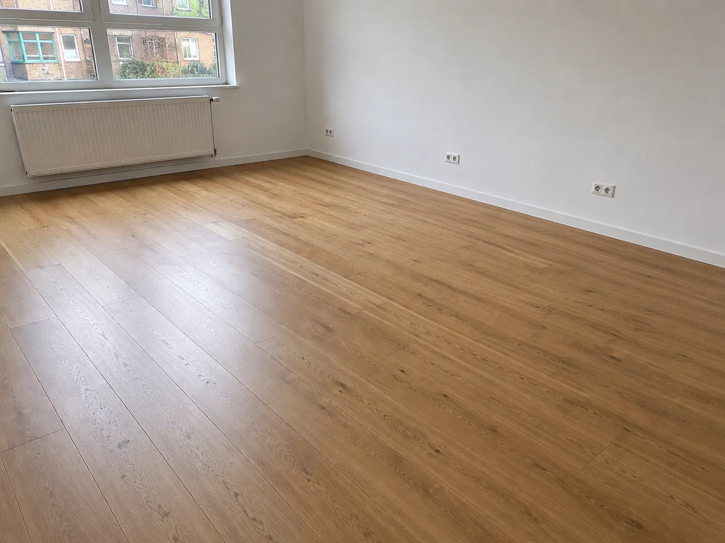 Frisch verlegter Holzboden in einer Wohnung in Schwäbisch Hall